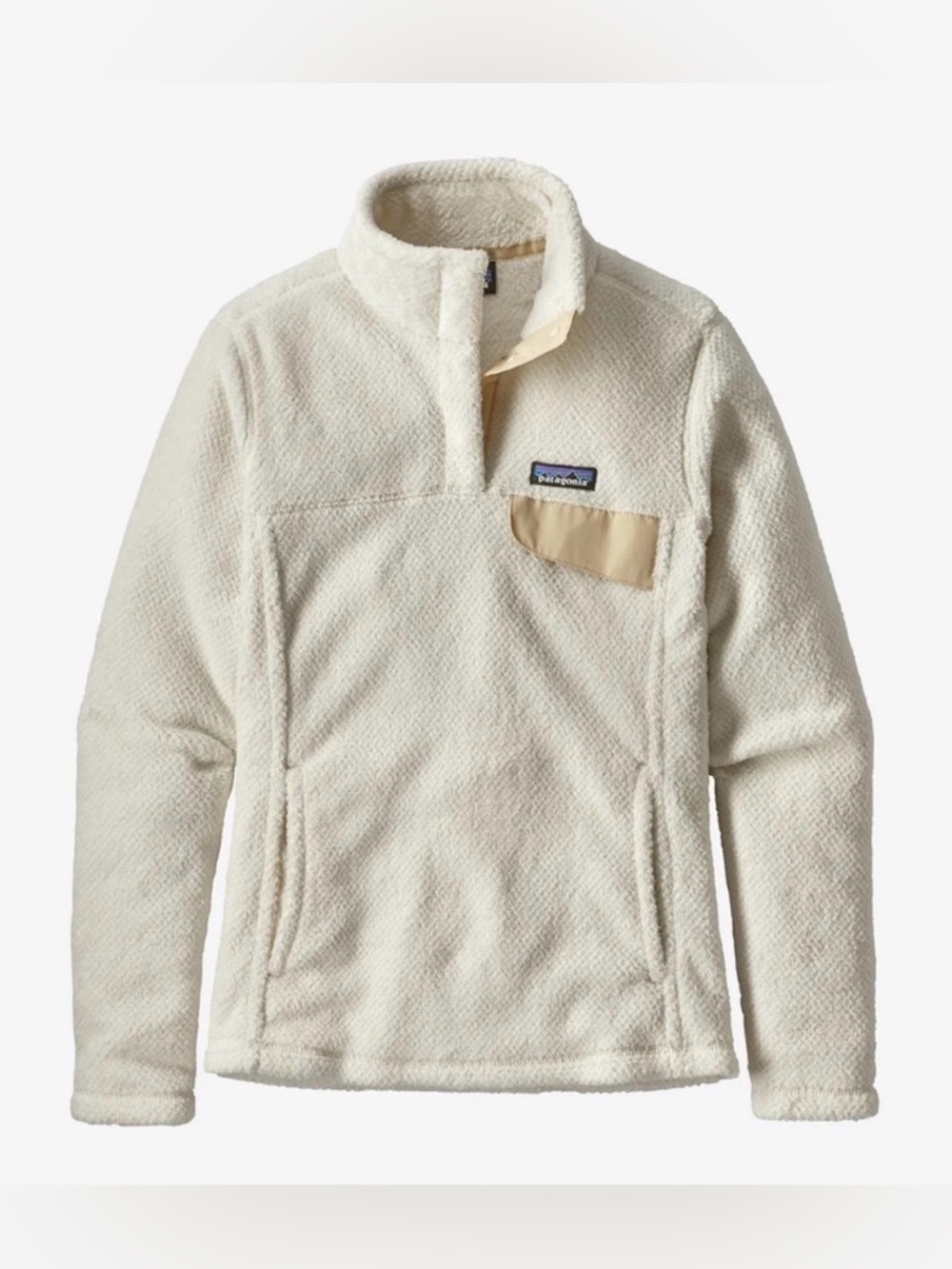 PATAGONIA Re-Tool Retro T-Snap Pullover Fleece Jacket Off-White Cream Size Small